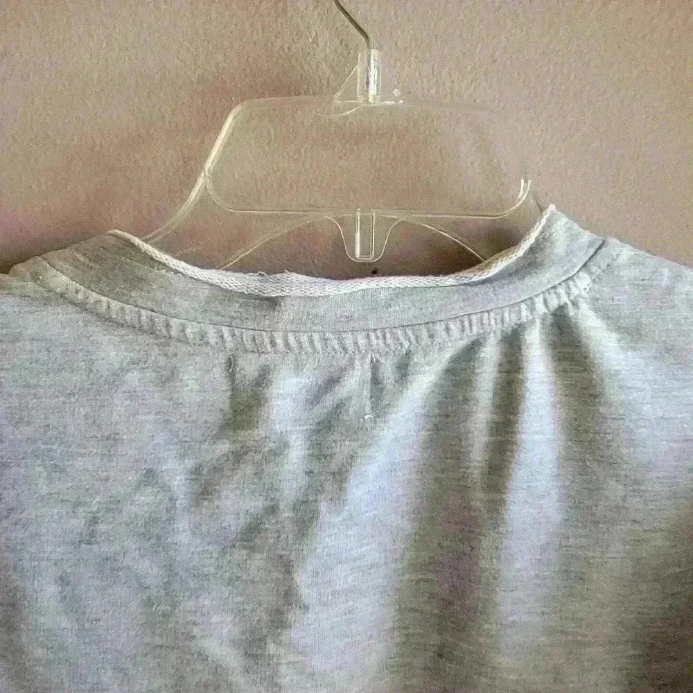 Juicy Couture Ruffle-Sleeve Crop Women's Top Medium Light Gray Short Sleeve - Picture 7 of 10
